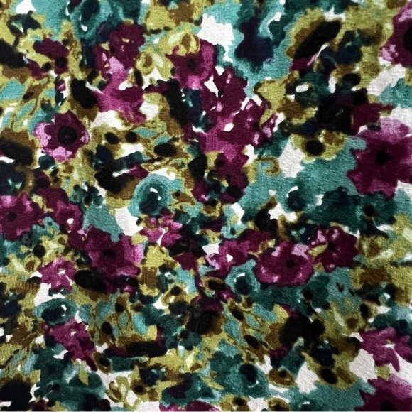 J. Jill Wearever Collection Shift Dress Floral Print Rayon Stretch Long Sleeve S - Picture 4 of 11